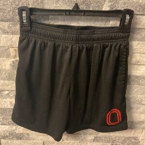Kids Black Shorts with Red Logo